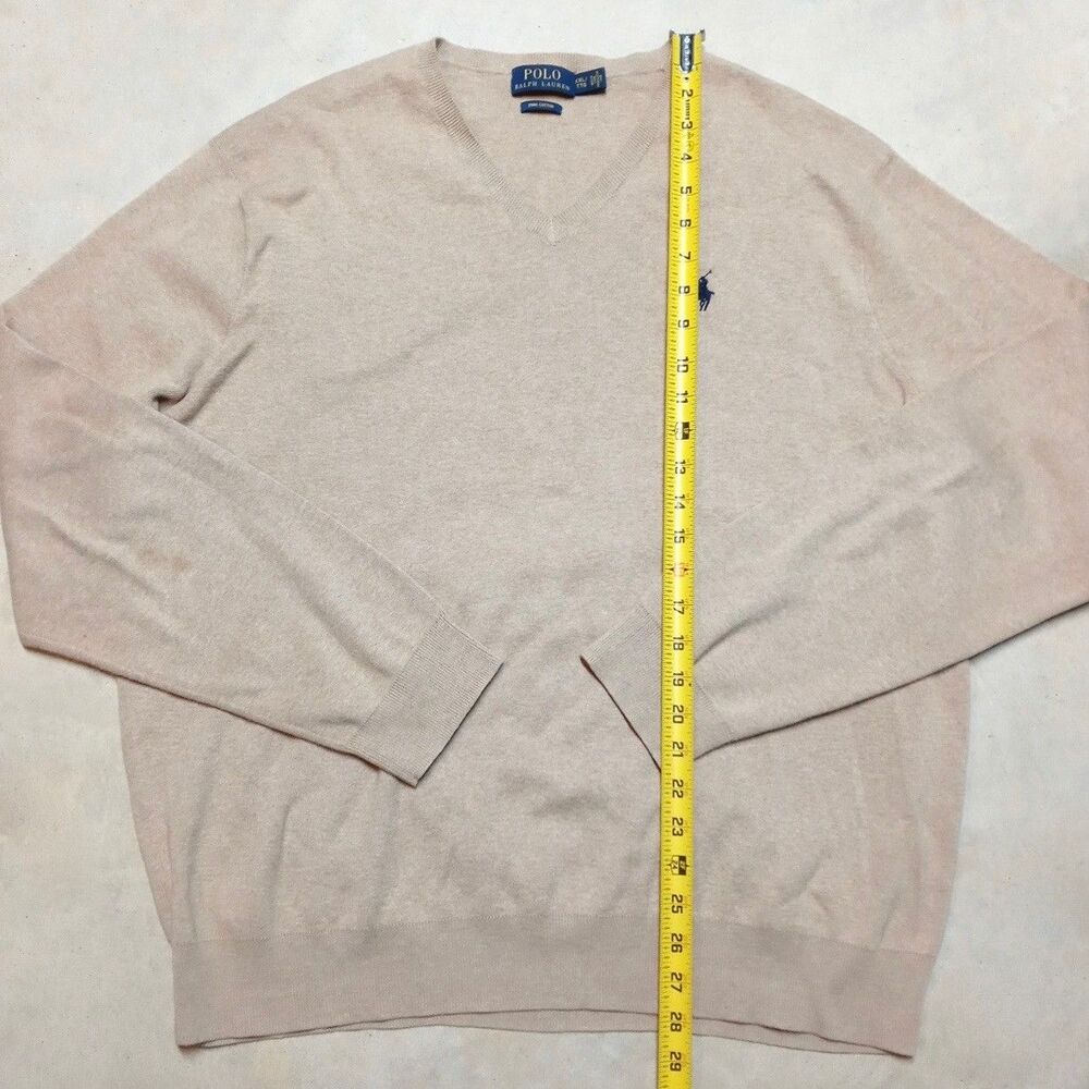 *READ* POLO Ralph Lauren Pima Cotton V-Neck Sweater Mens Size XXL Long Sleeve - Picture 6 of 7